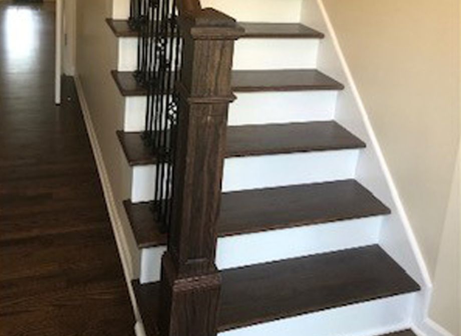 After Hardwood Flooring Installation on Staircase